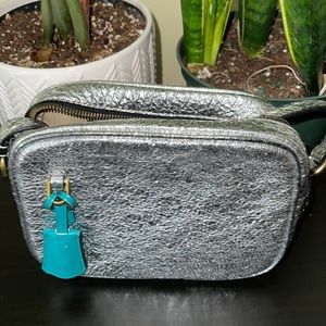 J.Crew Silver Camera Bag
